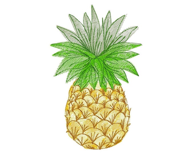 Cute awesome decorative Pineapple welcome flag decoration summertime machine embroidery designs ananas fruit sizes for hoop 4x4 5x7 6x10