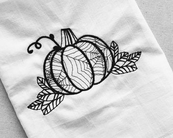 Halloween scene pumpkin leaves sketch light stitch machine embroidery designs for hoop 4x4, 5x7, 8x8 6x10 lacy spiderweb outline embroidery