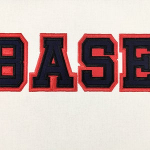 Two layers double applique & outline Athletic Sport High School Team Players embroidery font alphabet BX font included INSTANT DOWNLOAD