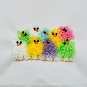 Cute little Chicks machine embroidery designs Fringed Fluffy Chick chenille farm bird small chicken baby awesome fur design kids shirt