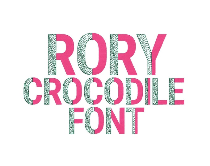 DUOTONE Split Font Crocodile print and fill stitch 2 color Font machine embroidery designs block alphabet monogram letters Duo color font