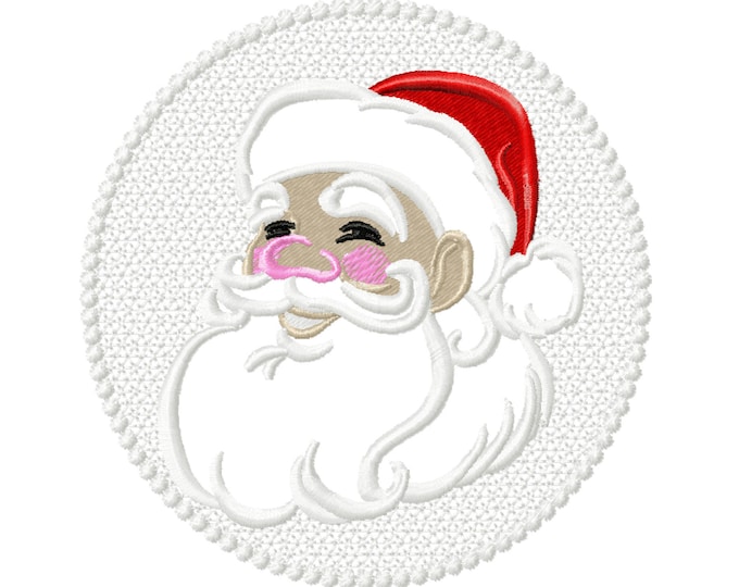 Santa Clause Embossed Terry Towel - machine embroidery  designs 4x4 and 5x7, 6x10 INSTANT DOWNLOAD