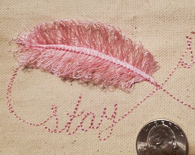 Stay Strong Fringed Feather machine embroidery designs bold Saying tattoo fringe in the hoop for hoop 4x4 and 5x7 Fuzzy Fluffy Feather