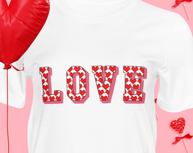 Heart Shadow Font mini Hearts patterned Alphabet letters numbers machine embroidery designs lovely shadowed font monogram in assorted sizes