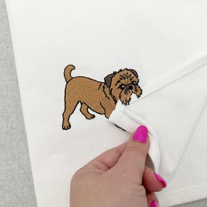 Lovely playing Brussels Griffon Puppy Dog Mama kitchen dish towel pet animal kids machine embroidery designs ITH project simply in the hoop