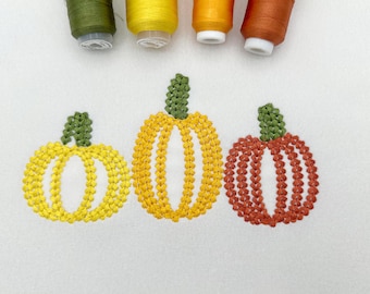 Thanksgiving Pumpkin SET chunky thread effect outline machine embroidery designs many sizes 3 up to 10 inch Fall farm harvest kitchen design