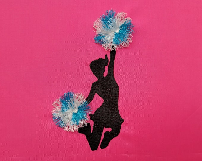 Cheerleader Pom Pom Poms Fringed Fluffy in the hoop machine embroidery designs ITH project awesome fluffy fur Cheerleading Poms dancer girl