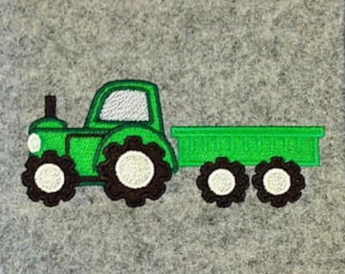 Tractor, agrimotor, vehicle fill stitch machine embroidery and applique designs instant download for hoop 4x4, 5x7, 6x10 for children boys