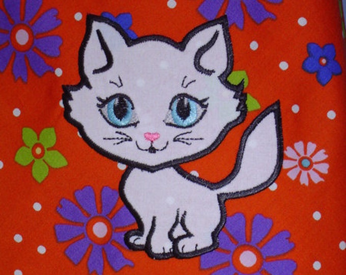 Kitty Cat machine embroidery applique and fill stitch designs INSTANT DOWNLOAD - multiple sizes for hoop 4x4, 5x7 and 6x10