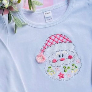 Quick light stitch Santa Claus outline machine embroidery designs Christmas Santa head silhouette line sketch design for hoop 4x4 5x5 6x6