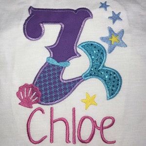 Mermaid Tail Birthday number, Mermaid numbers birthday outfit, Mermaid Kisses and starfish wishes 4x4 5x7 mermaid machine embroidery designs