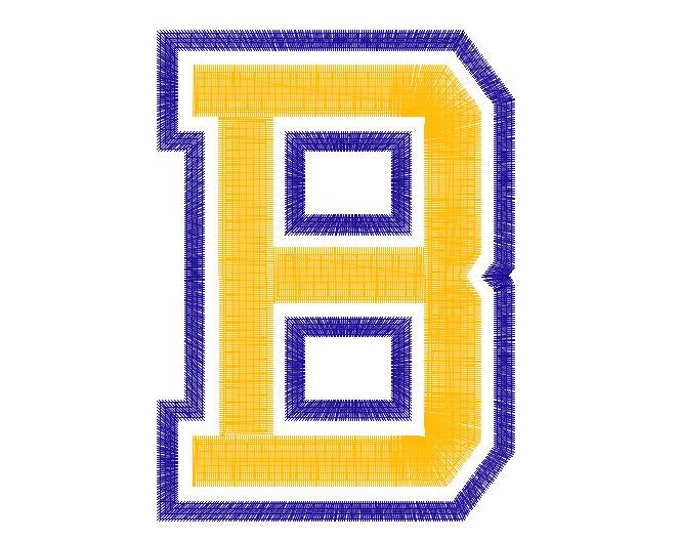 Double two color Athletic Sport High School Team Players machine embroidery design alphabet Varsity Collegiate block Font applique monogram