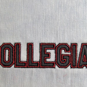 Zig Zag applique Font Athletic Sport High School Team Players font alphabet machine embroidery designs in mini sizes, monogram BX included