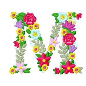 Fraternidades y hermandades de mujeres Letra de fuente griega floral MU diseños de bordado de máquina 3.5 4 5 6 7 en DESCARGA INSTANTE