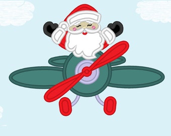 santa in airplane etsy
