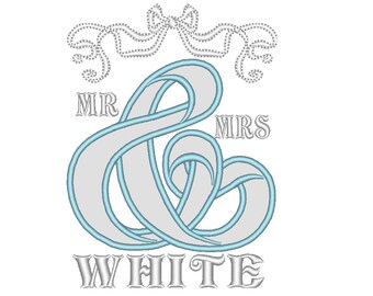 Ampersand machine embroidery applique and mini font Set - 4, 6 and 7 inches height INSTANT DOWNLOAD