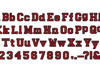 Varsity Collegiate, Collegiate type Font machine embroidery designs - capital letters, letters and numbers, fill stitch BX now inlcuded