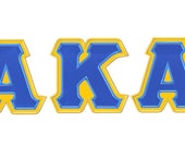 Classic sororities Greek alphabet ZIG ZAG Double two applique Greek font, alphabet, ABC, letters 2 step colors Greek font machine embroidery