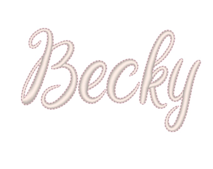 Classy delicate Handwriting Satin with bean outline monogram curly cute Font machine embroidery designs INSTANT DOWNLOAD assorted sizes