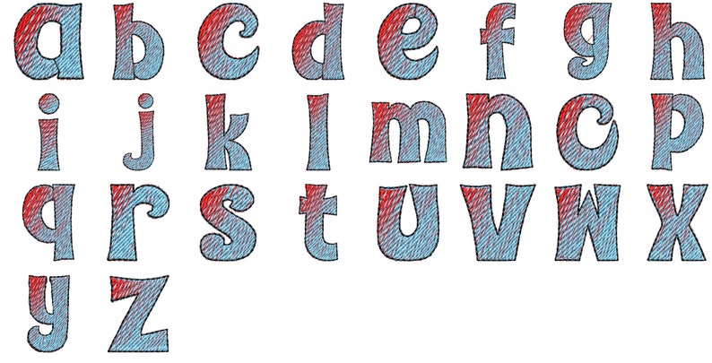 Gradient Iridescent filled block Monogram FONT alphabet machine embroidery designs awesome rainbow font, NO special thread, BX included image 3