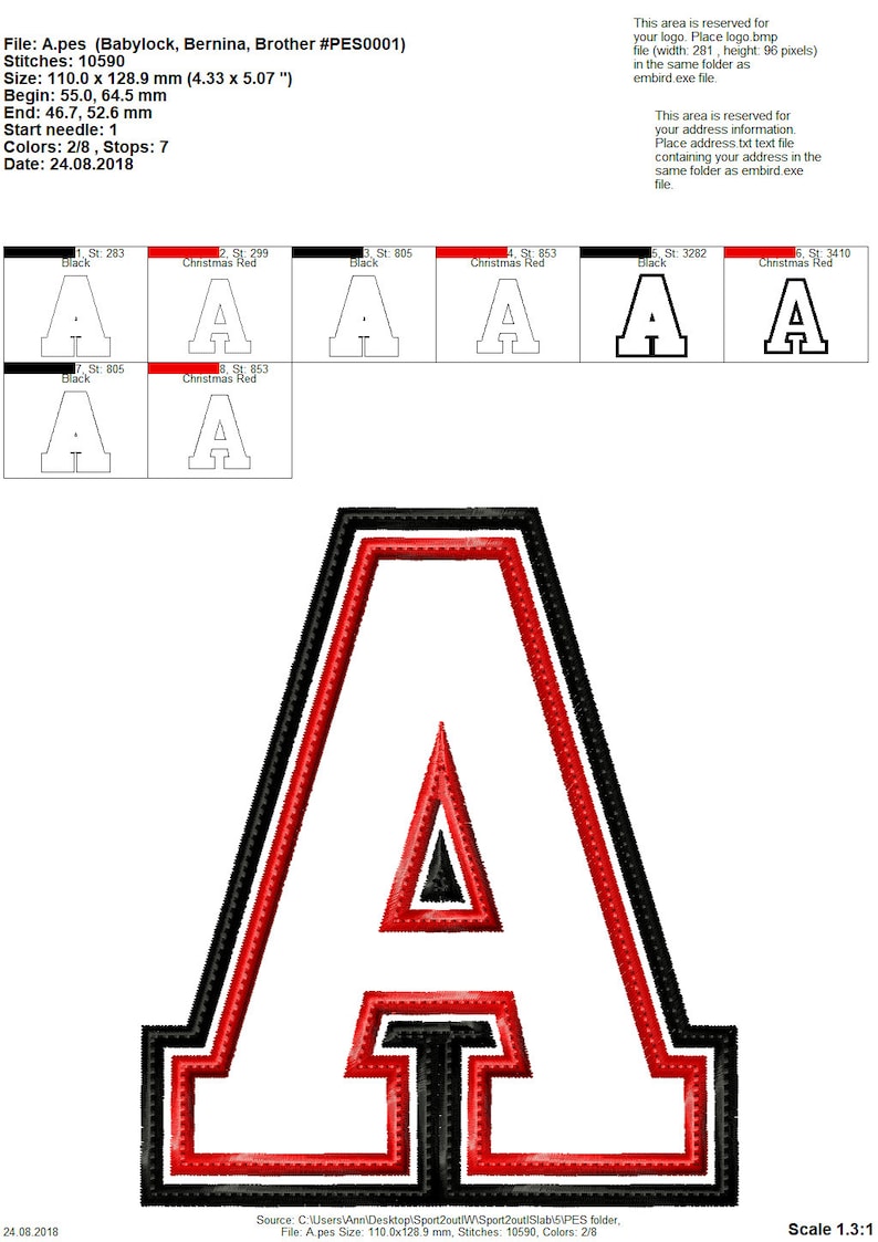 Varsity Collegiate Athletic Block Type Font Machine Embroidery Designs ...