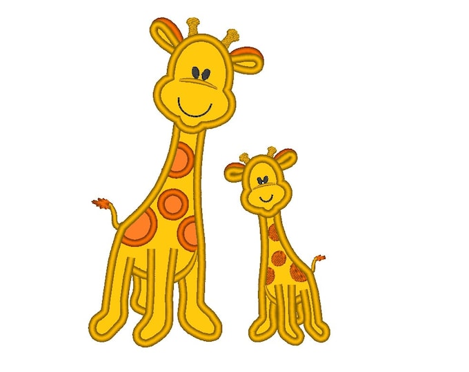 Wild animal - Giraffes - machine embroidery applique designs - multiple sizes, for hoop 4x4, 5x7, 6x10 INSTANT DOWNLOAD