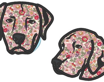 Labrador - 2 designs - machine embroidery applique designs - INSTANT DOWNLOAD 4x4, 5x7, 6x10