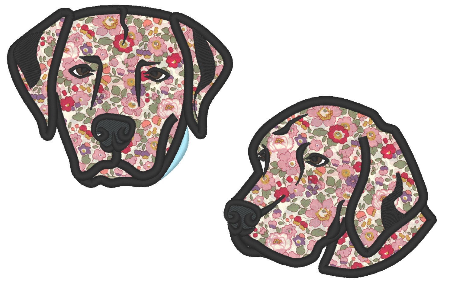 Labrador 2 designs machine embroidery applique designs INSTANT