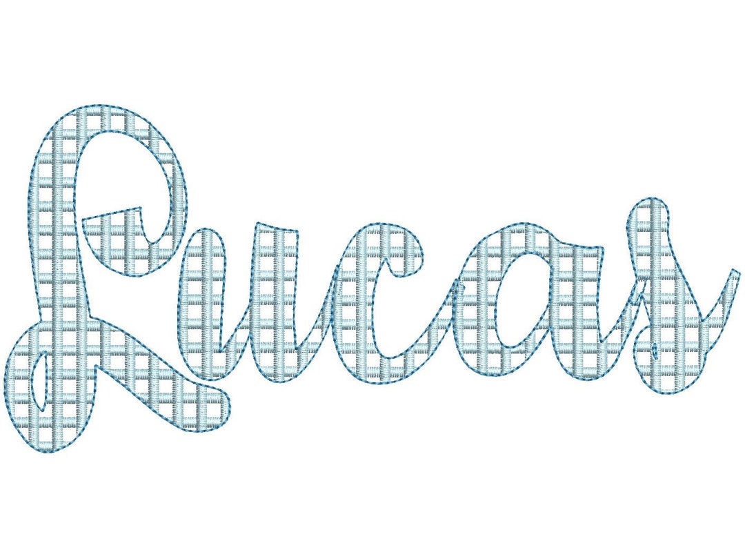 Checkered Plaid Font 2 Two Colors Script Cursive Alphabet Machine ...