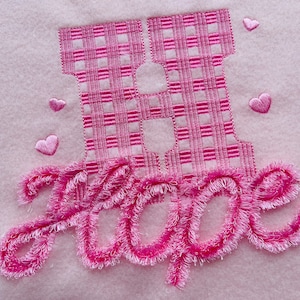 SET DI FONT percalle e frange di 2 alfabeti ricamati a macchina in dimensioni assortite ciniglia femminile piuttosto soffice e lettere di bufalo, BX