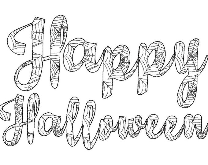 Spider Web Halloween Font light sketch outline machine embroidery designs alphabet letters multiple sizes, kids spooky scare name monogram