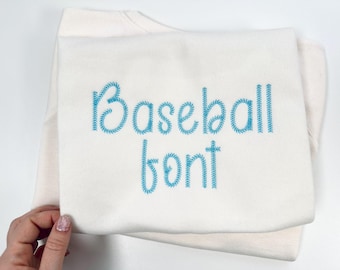 Baseball stitch FONT awesome sports stitch handwritten alphabet letters numbers machine embroidery designs kids monogram sizes 1.5 to 3.6in