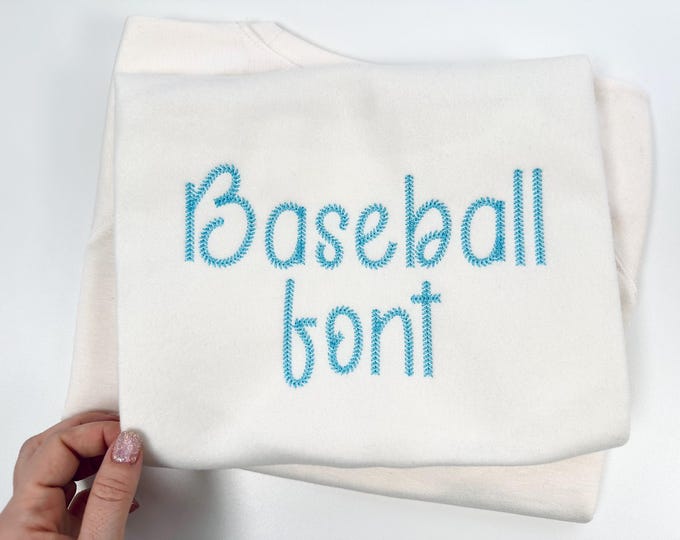 Baseball stitch FONT awesome sports stitch handwritten alphabet letters numbers machine embroidery designs kids monogram sizes 1.5 to 3.6in