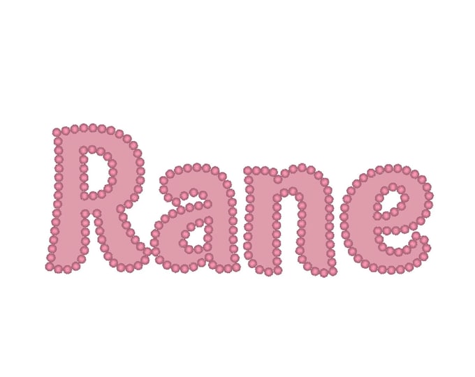 Pearl stitch outline Applique Font machine embroidery designs monogram alphabet letters sizes 1.5, 2, 2.5, 3, 4, 4.5 inches BX included!