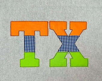 Light applique font Open Edge Raggedy Applique Alphabet bean stitch outline patchwork machine embroidery designs Split multicolor letters