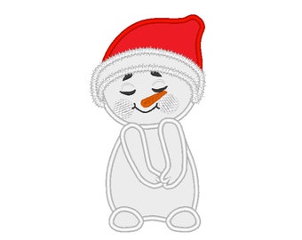 Awesome little pretty snowman machine embroidery applique designs - 4x4, 5x7 INSTANT DOWNLOAD