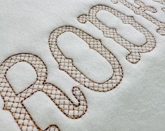 Western Font light stitch diamond pattern machine embroidery designs Cowboy Fishtail Monogram alphabet sizes 1.3 up to 2.6 inch, BX