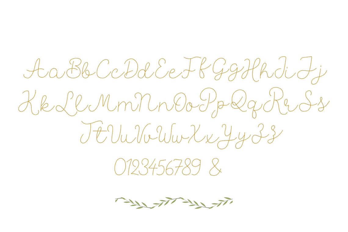 Bean Stitch FONT Handwritten Script Alphabet Letters Monogram Quick ...