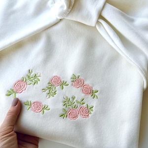 Accent Mini Rose Flower SET of 5 Types Light Stitch Machine Embroidery ...