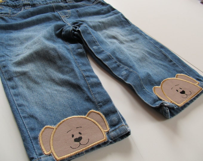 Walking loving puppy awesome kids trousers bottoms decorations - machine embroidery applique designs ITH In the hoop project
