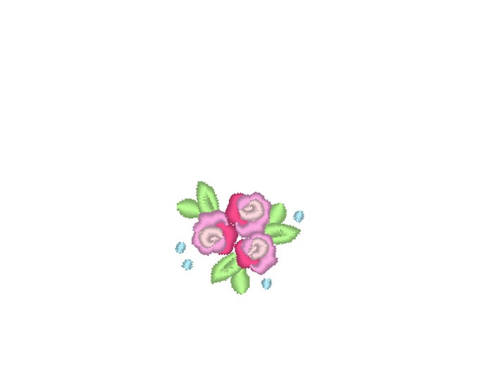 Precious accent mini rose, small rose, small flower, mini roses, mini, wee, micro rose machine embroidery designs, sizes 0.4, 0.8, 1 , 1.2