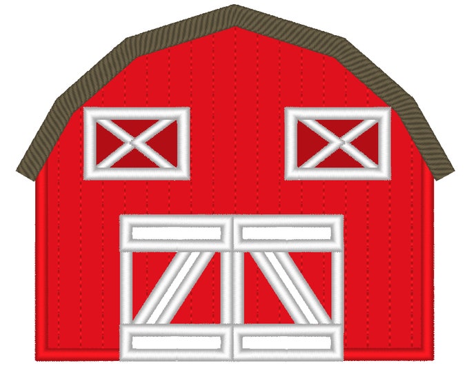 Barn applique, birthday barn embroidery farm theme machine embroidery applique designs  4, 5, 6, 7 inches Barn applique birthday