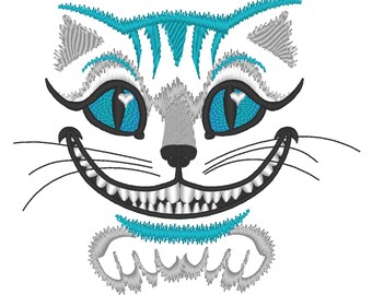 Awesome Cheshire cat embroidery designs - machine embroidery design 4x4 and 5x7 for Wonderland teaparty projects