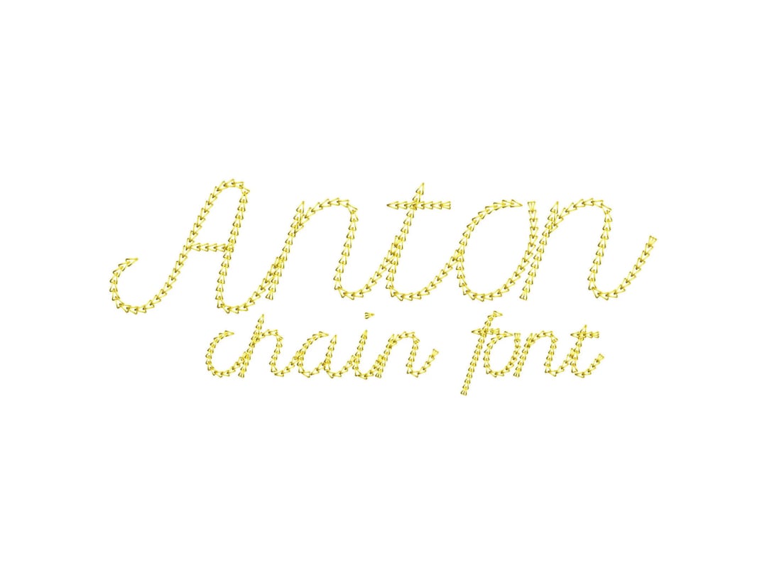 Quick Light Stitch Anton Chain FONT Cursive Script Alphabet Letters ...