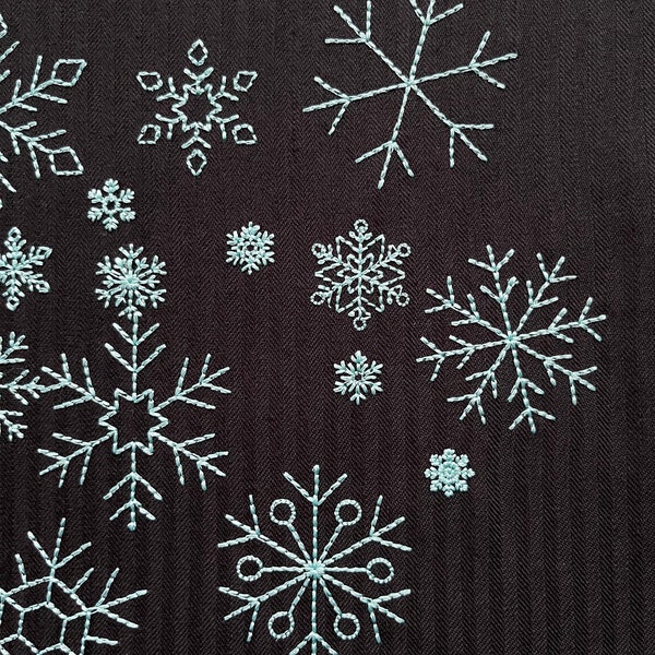 Micro mini small 16 single Snowflakes machine embroidery designs, files in mini sizes from 0.5 thru 1.5 in small winter snowflakes set