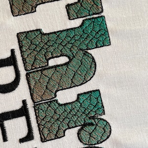 T-rex Rex gradient ombre Font dinosaur skin alphabet fill stitch Jurassic Font kids boys monogram machine embroidery designs 1.5 thru 3.5in