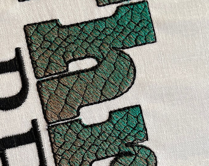 T-rex Rex gradient ombre Font dinosaur skin alphabet fill stitch Jurassic Font kids boys monogram machine embroidery designs 1.5 thru 3.5in