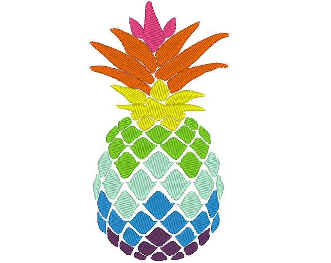 Decorative Pineapple welcome flag decoration summer time machine embroidery designs assorted sizes, pineapple fruit colorful silhouette