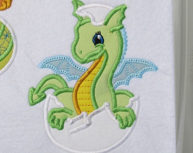 Petite Dragon - machine embroidery fill stitch and applique designs hoop 4x4 and 5x7