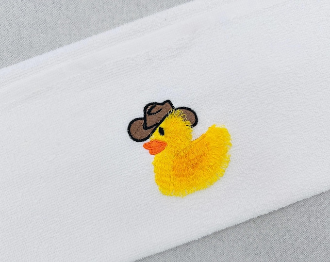 Fringed Rubber Duck Cowboy awesome Fluffy bath toy design kids baby fur chenille fringe machine embroidery designs sizes 3.8 and 4.5 inch